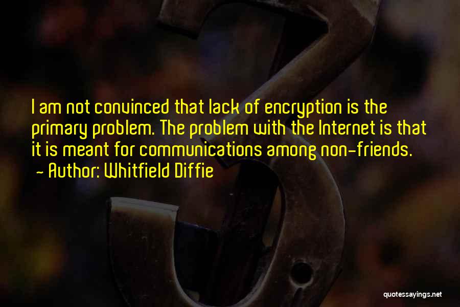 Whitfield Diffie Quotes: I Am Not Convinced That Lack Of Encryption Is The Primary Problem. The Problem With The Internet Is That It