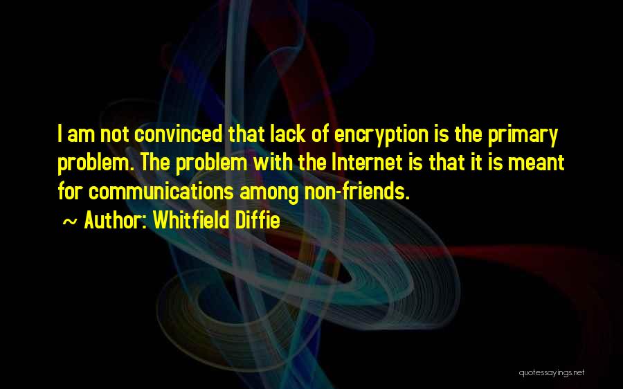 Whitfield Diffie Quotes: I Am Not Convinced That Lack Of Encryption Is The Primary Problem. The Problem With The Internet Is That It