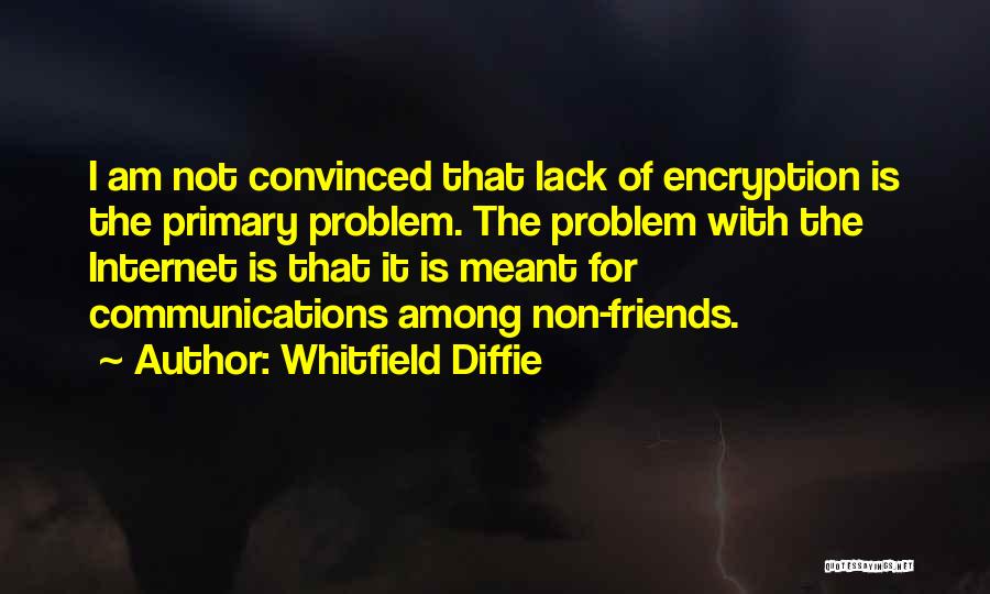 Whitfield Diffie Quotes: I Am Not Convinced That Lack Of Encryption Is The Primary Problem. The Problem With The Internet Is That It