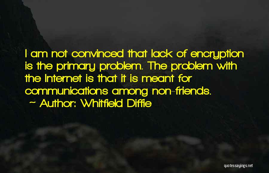 Whitfield Diffie Quotes: I Am Not Convinced That Lack Of Encryption Is The Primary Problem. The Problem With The Internet Is That It