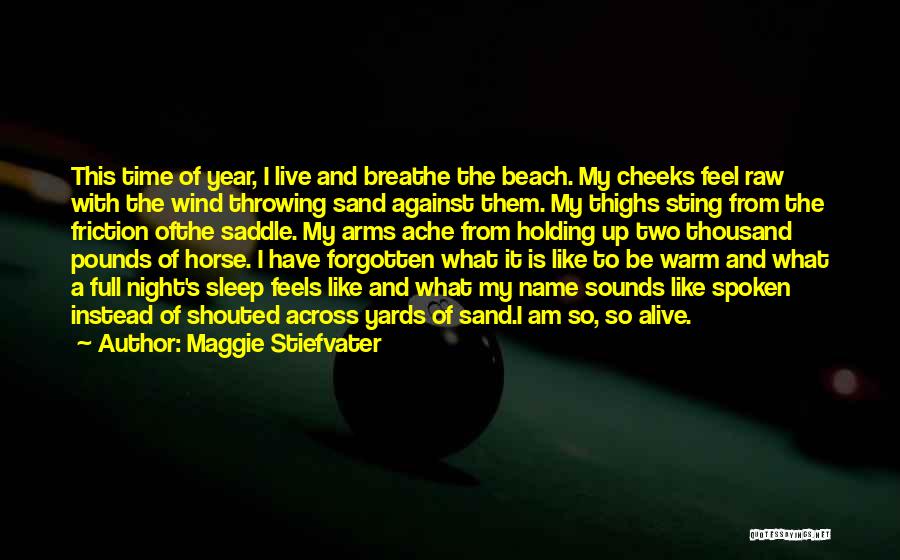 Maggie Stiefvater Quotes: This Time Of Year, I Live And Breathe The Beach. My Cheeks Feel Raw With The Wind Throwing Sand Against