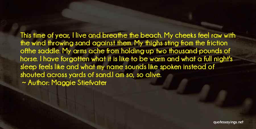 Maggie Stiefvater Quotes: This Time Of Year, I Live And Breathe The Beach. My Cheeks Feel Raw With The Wind Throwing Sand Against