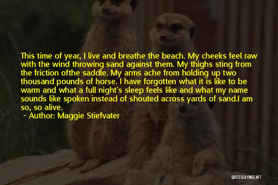 Maggie Stiefvater Quotes: This Time Of Year, I Live And Breathe The Beach. My Cheeks Feel Raw With The Wind Throwing Sand Against