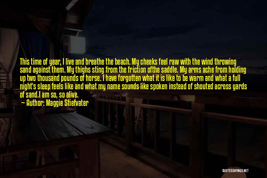 Maggie Stiefvater Quotes: This Time Of Year, I Live And Breathe The Beach. My Cheeks Feel Raw With The Wind Throwing Sand Against