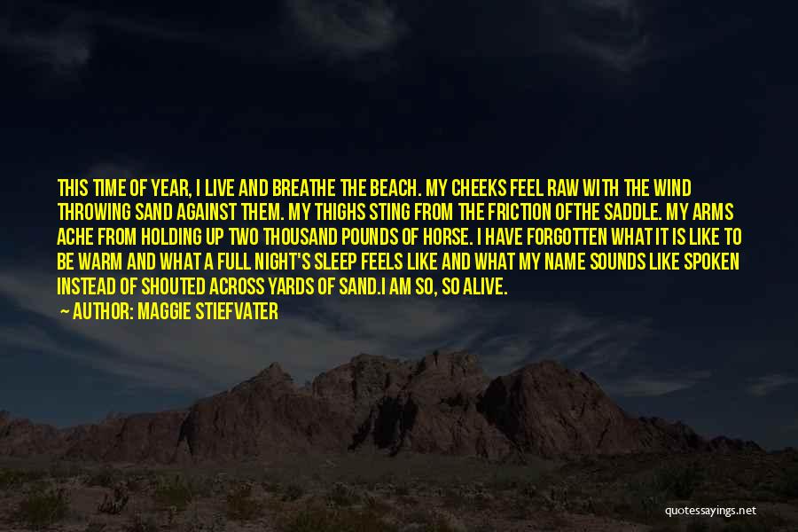 Maggie Stiefvater Quotes: This Time Of Year, I Live And Breathe The Beach. My Cheeks Feel Raw With The Wind Throwing Sand Against