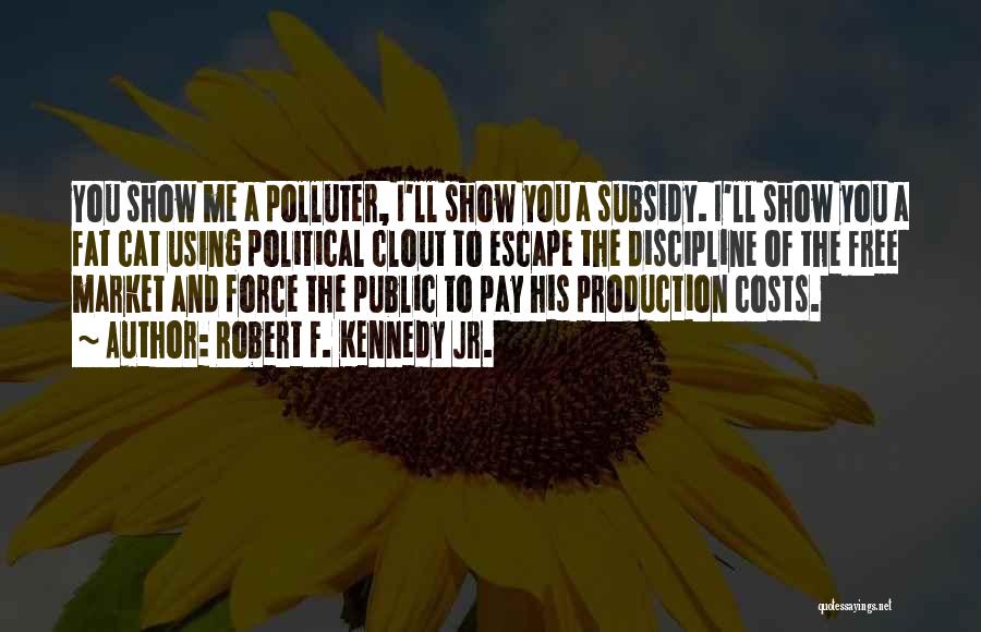 Robert F. Kennedy Jr. Quotes: You Show Me A Polluter, I'll Show You A Subsidy. I'll Show You A Fat Cat Using Political Clout To