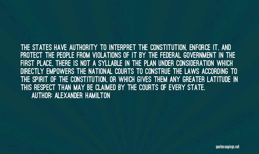 Alexander Hamilton Quotes: The States Have Authority To Interpret The Constitution, Enforce It, And Protect The People From Violations Of It By The