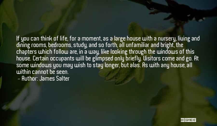 James Salter Quotes: If You Can Think Of Life, For A Moment, As A Large House With A Nursery, Living And Dining Rooms,