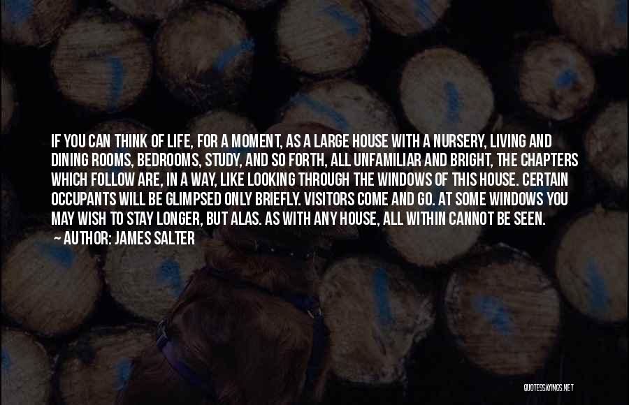 James Salter Quotes: If You Can Think Of Life, For A Moment, As A Large House With A Nursery, Living And Dining Rooms,