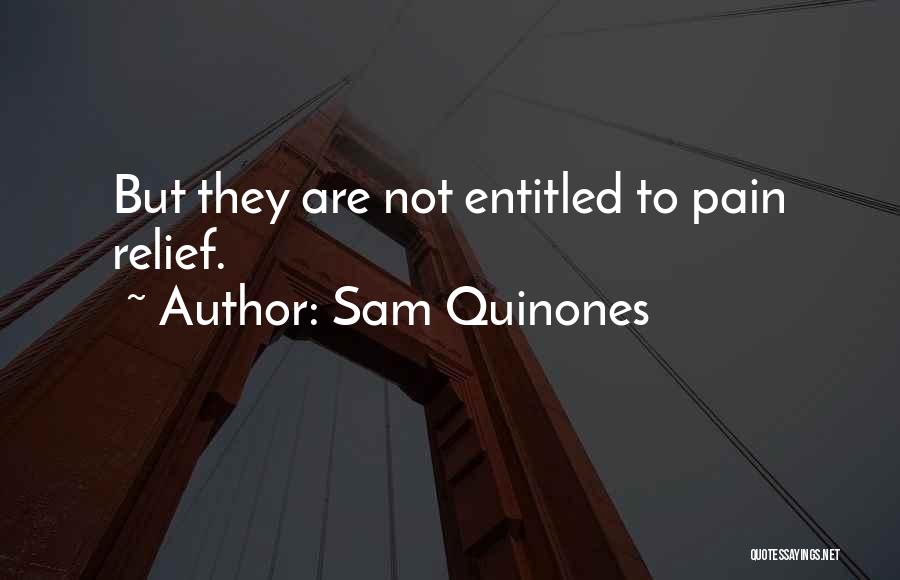 Sam Quinones Quotes: But They Are Not Entitled To Pain Relief.