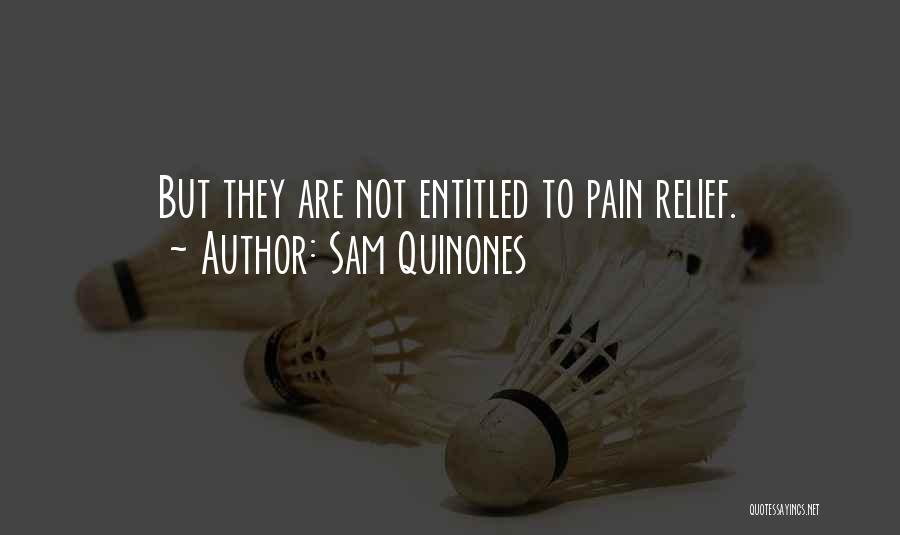 Sam Quinones Quotes: But They Are Not Entitled To Pain Relief.