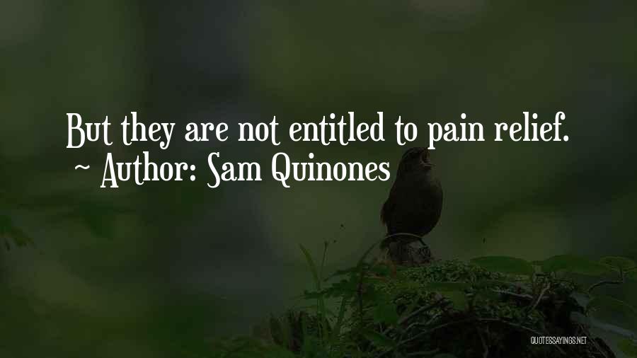 Sam Quinones Quotes: But They Are Not Entitled To Pain Relief.