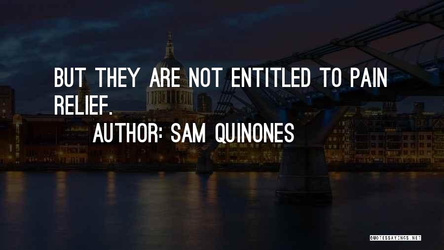 Sam Quinones Quotes: But They Are Not Entitled To Pain Relief.
