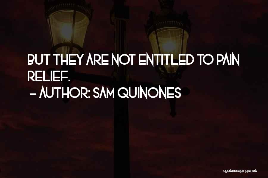 Sam Quinones Quotes: But They Are Not Entitled To Pain Relief.