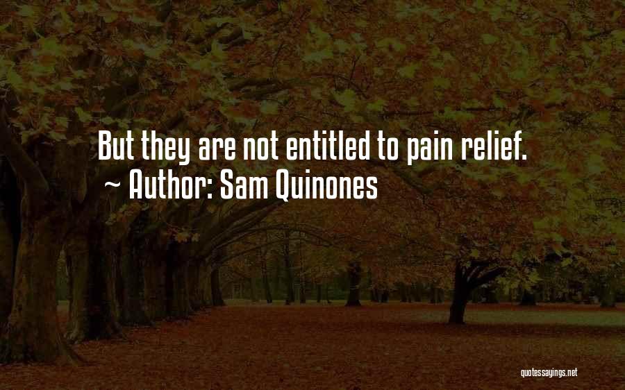 Sam Quinones Quotes: But They Are Not Entitled To Pain Relief.