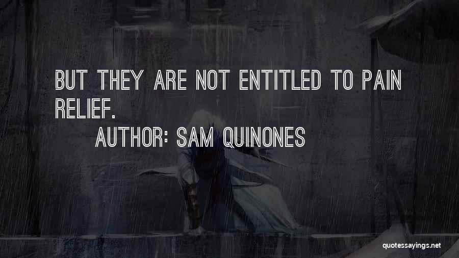 Sam Quinones Quotes: But They Are Not Entitled To Pain Relief.