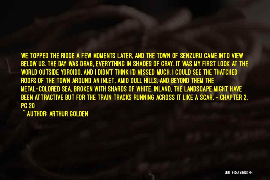 Arthur Golden Quotes: We Topped The Ridge A Few Moments Later, And The Town Of Senzuru Came Into View Below Us. The Day