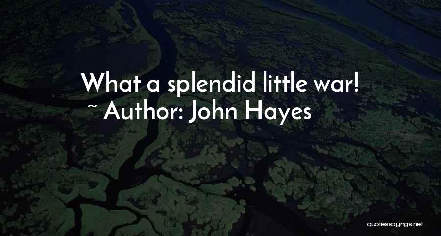 John Hayes Quotes: What A Splendid Little War!