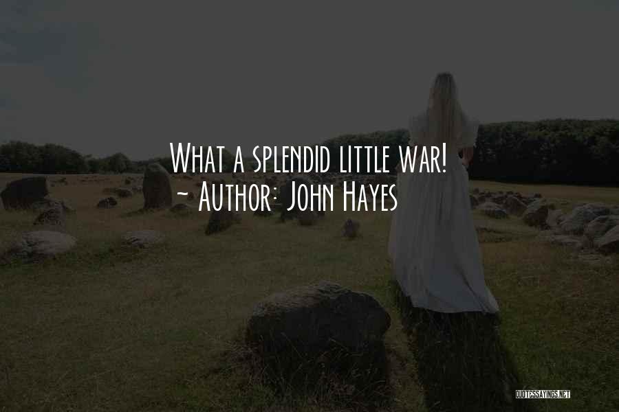 John Hayes Quotes: What A Splendid Little War!