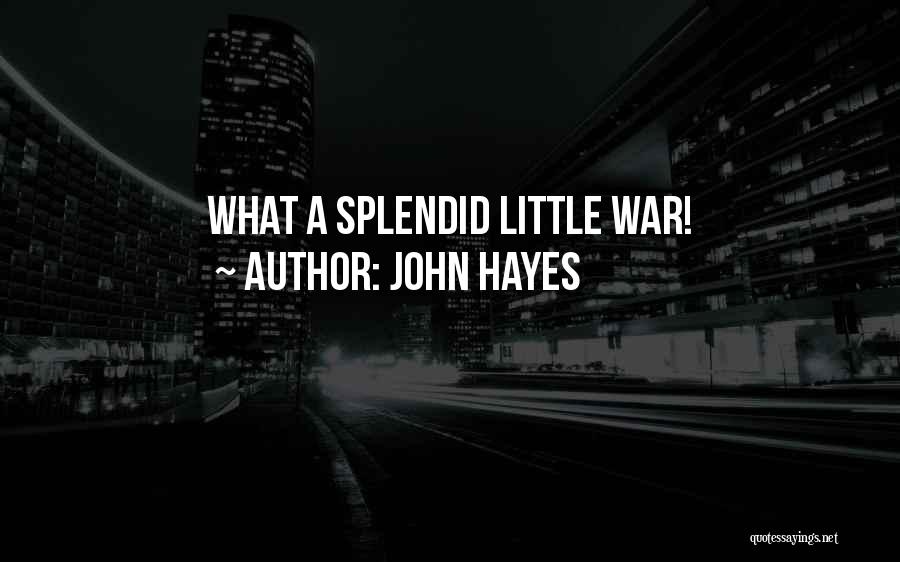 John Hayes Quotes: What A Splendid Little War!