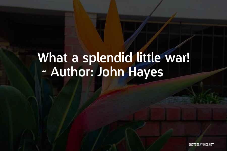 John Hayes Quotes: What A Splendid Little War!