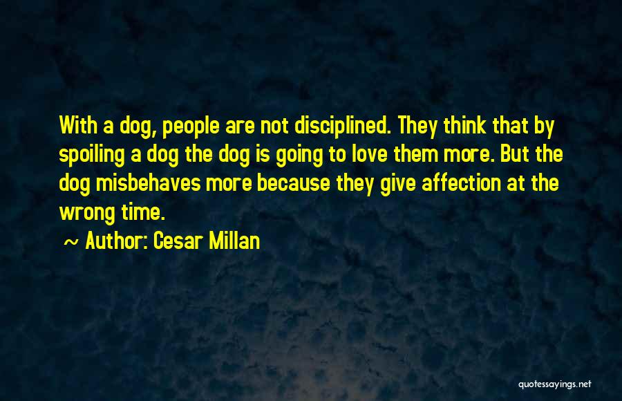 Cesar Millan Quotes: With A Dog, People Are Not Disciplined. They Think That By Spoiling A Dog The Dog Is Going To Love