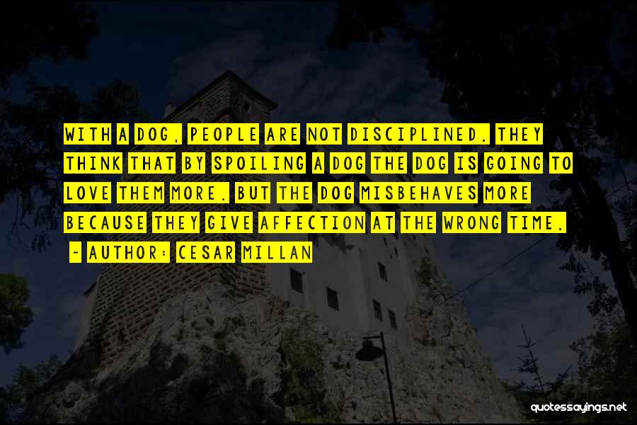 Cesar Millan Quotes: With A Dog, People Are Not Disciplined. They Think That By Spoiling A Dog The Dog Is Going To Love