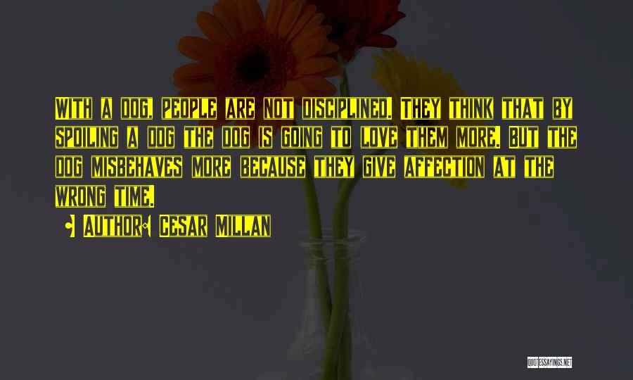 Cesar Millan Quotes: With A Dog, People Are Not Disciplined. They Think That By Spoiling A Dog The Dog Is Going To Love