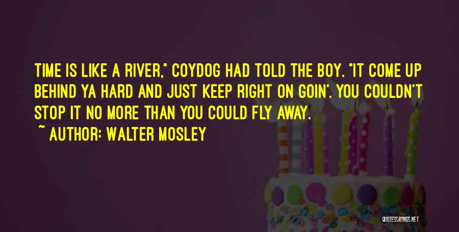 Walter Mosley Quotes: Time Is Like A River, Coydog Had Told The Boy. It Come Up Behind Ya Hard And Just Keep Right