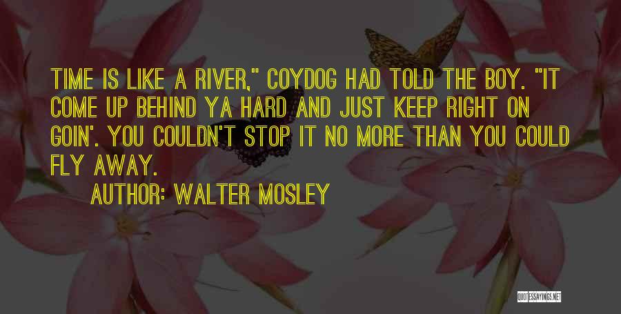 Walter Mosley Quotes: Time Is Like A River, Coydog Had Told The Boy. It Come Up Behind Ya Hard And Just Keep Right