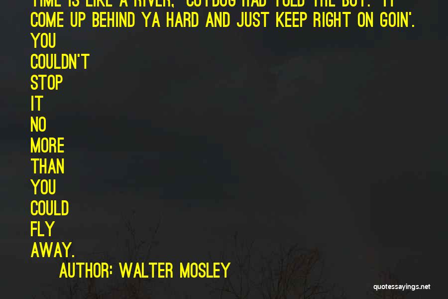 Walter Mosley Quotes: Time Is Like A River, Coydog Had Told The Boy. It Come Up Behind Ya Hard And Just Keep Right