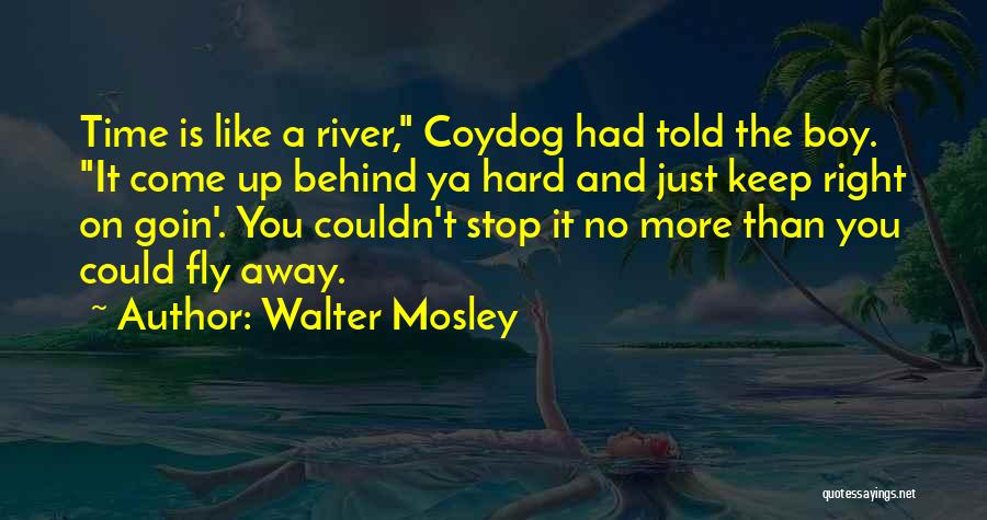 Walter Mosley Quotes: Time Is Like A River, Coydog Had Told The Boy. It Come Up Behind Ya Hard And Just Keep Right