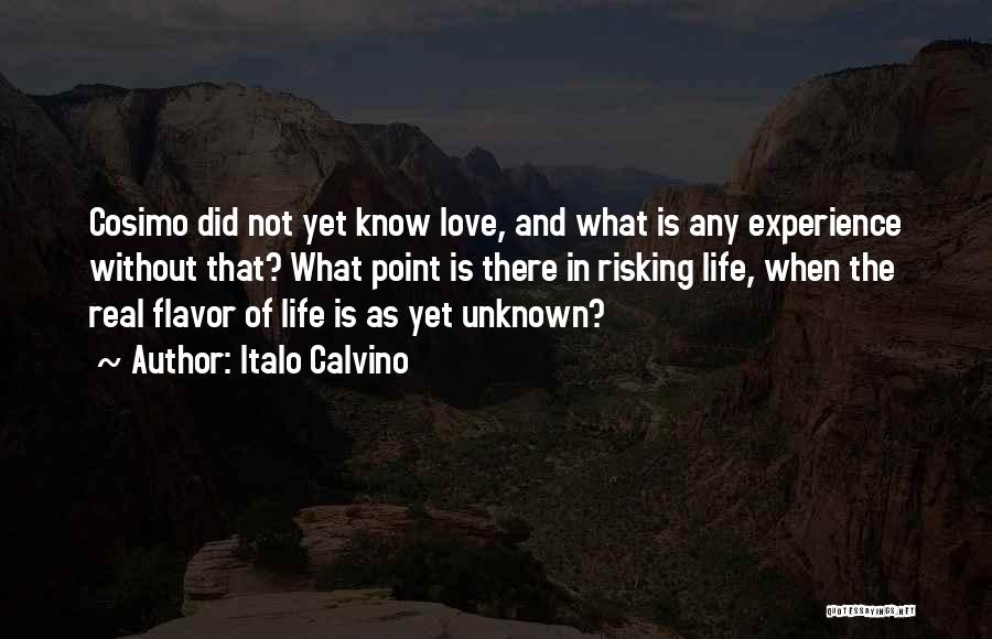 Italo Calvino Quotes: Cosimo Did Not Yet Know Love, And What Is Any Experience Without That? What Point Is There In Risking Life,