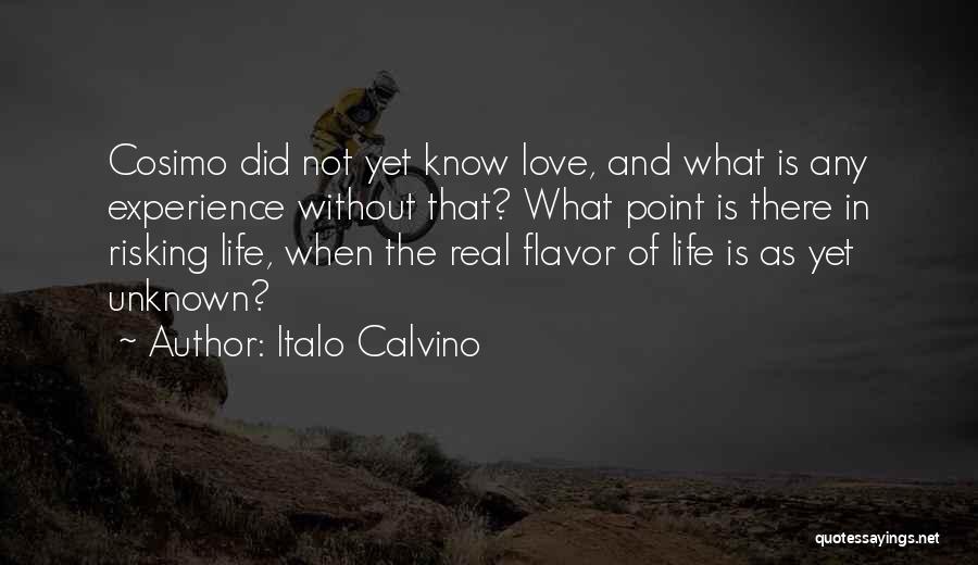 Italo Calvino Quotes: Cosimo Did Not Yet Know Love, And What Is Any Experience Without That? What Point Is There In Risking Life,