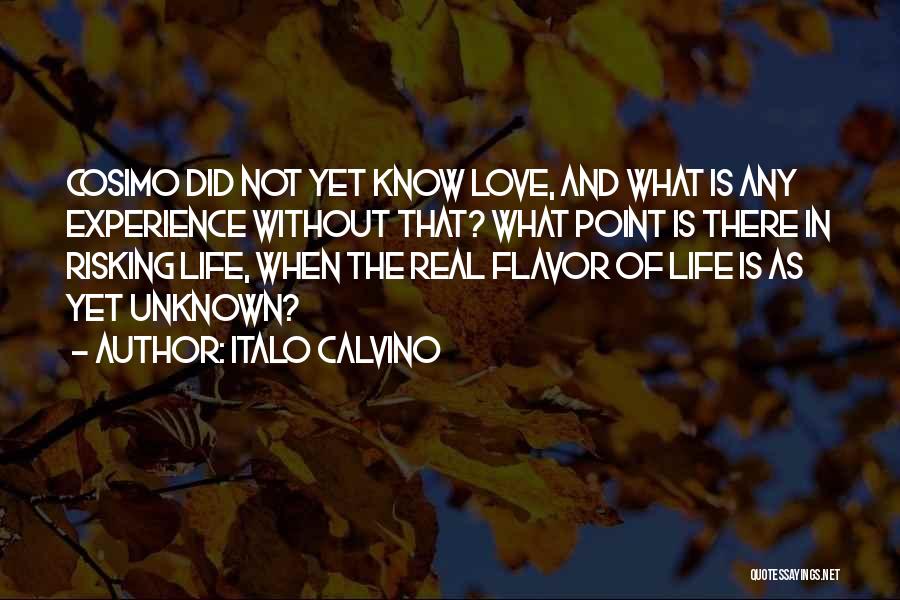 Italo Calvino Quotes: Cosimo Did Not Yet Know Love, And What Is Any Experience Without That? What Point Is There In Risking Life,