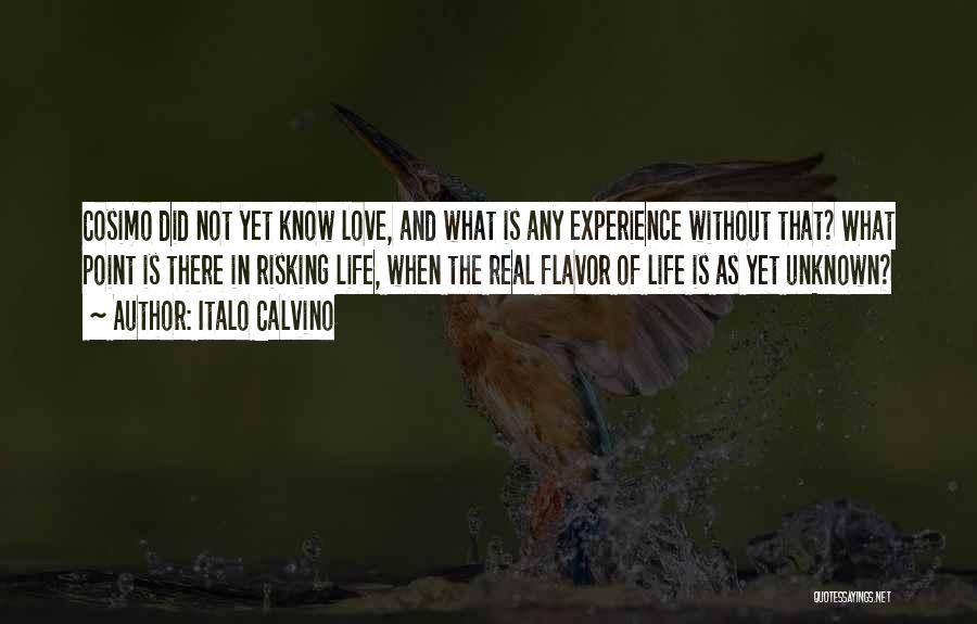 Italo Calvino Quotes: Cosimo Did Not Yet Know Love, And What Is Any Experience Without That? What Point Is There In Risking Life,