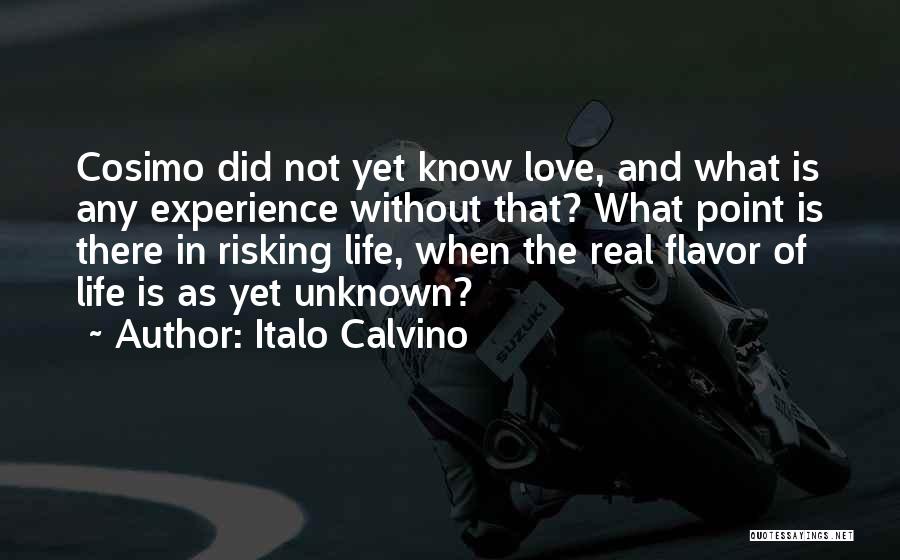 Italo Calvino Quotes: Cosimo Did Not Yet Know Love, And What Is Any Experience Without That? What Point Is There In Risking Life,