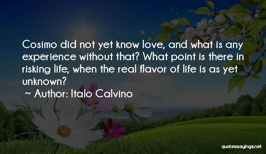 Italo Calvino Quotes: Cosimo Did Not Yet Know Love, And What Is Any Experience Without That? What Point Is There In Risking Life,