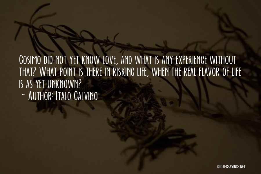 Italo Calvino Quotes: Cosimo Did Not Yet Know Love, And What Is Any Experience Without That? What Point Is There In Risking Life,