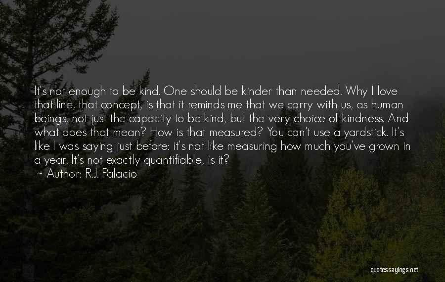 R.J. Palacio Quotes: It's Not Enough To Be Kind. One Should Be Kinder Than Needed. Why I Love That Line, That Concept, Is