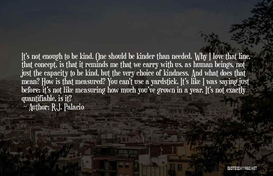R.J. Palacio Quotes: It's Not Enough To Be Kind. One Should Be Kinder Than Needed. Why I Love That Line, That Concept, Is