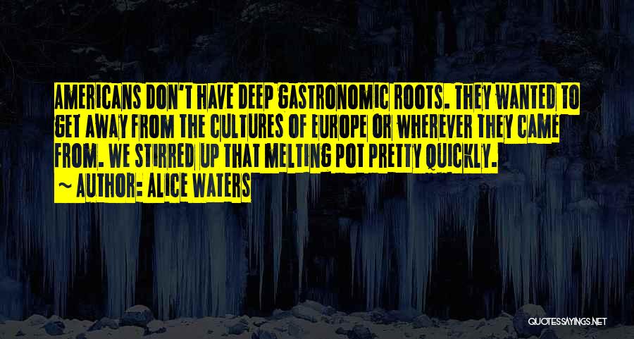 Alice Waters Quotes: Americans Don't Have Deep Gastronomic Roots. They Wanted To Get Away From The Cultures Of Europe Or Wherever They Came