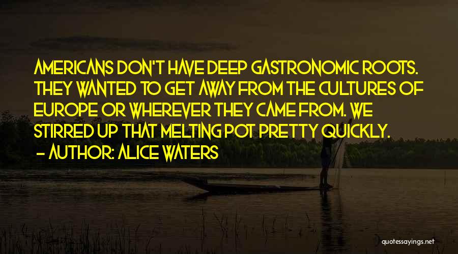 Alice Waters Quotes: Americans Don't Have Deep Gastronomic Roots. They Wanted To Get Away From The Cultures Of Europe Or Wherever They Came