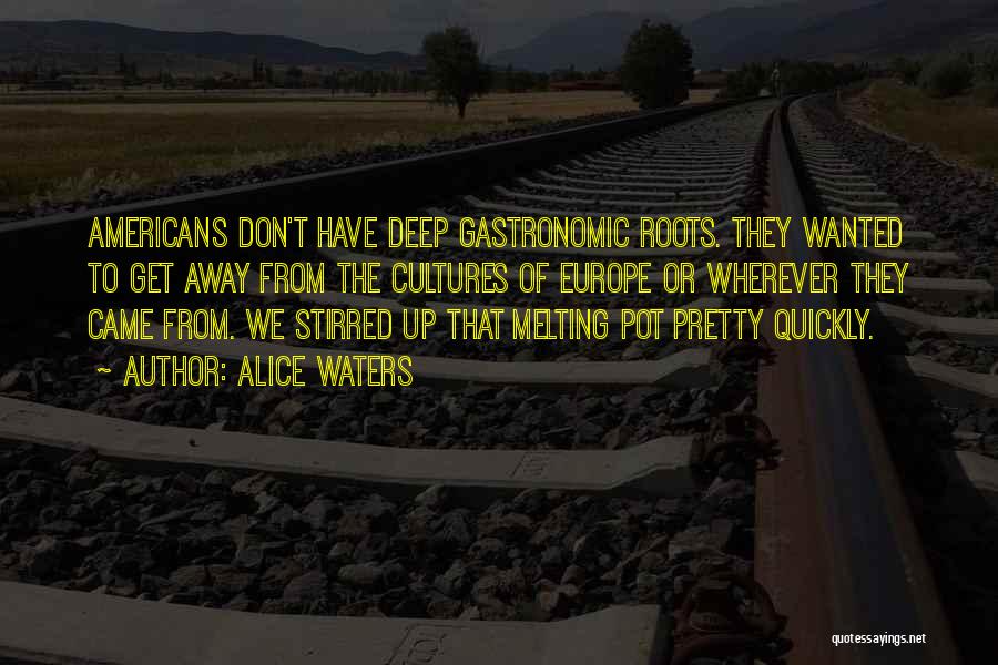 Alice Waters Quotes: Americans Don't Have Deep Gastronomic Roots. They Wanted To Get Away From The Cultures Of Europe Or Wherever They Came