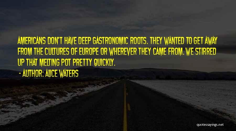 Alice Waters Quotes: Americans Don't Have Deep Gastronomic Roots. They Wanted To Get Away From The Cultures Of Europe Or Wherever They Came