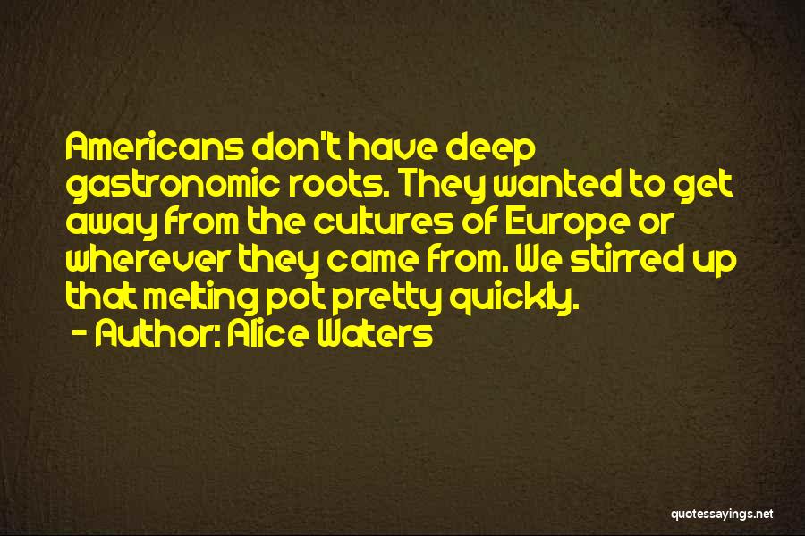 Alice Waters Quotes: Americans Don't Have Deep Gastronomic Roots. They Wanted To Get Away From The Cultures Of Europe Or Wherever They Came