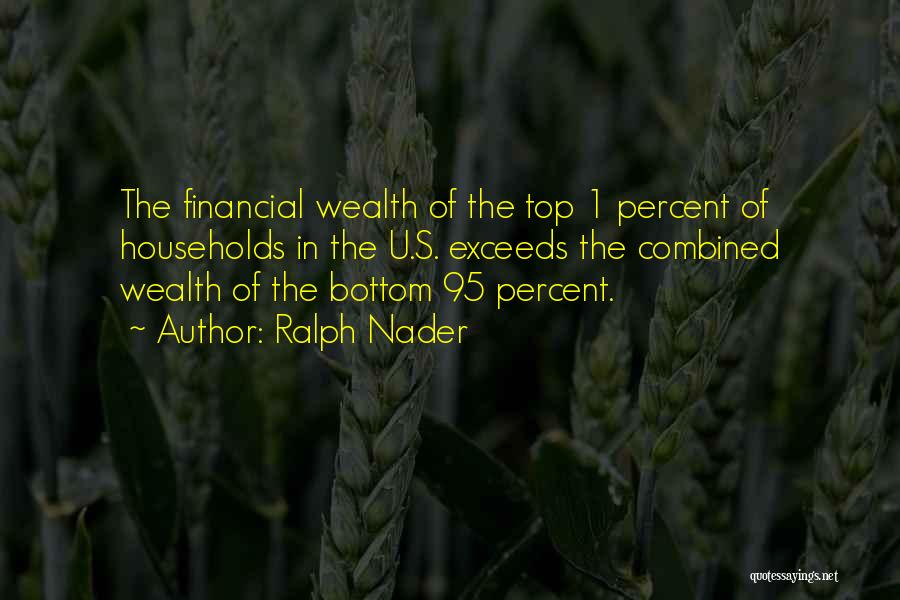 Ralph Nader Quotes: The Financial Wealth Of The Top 1 Percent Of Households In The U.s. Exceeds The Combined Wealth Of The Bottom