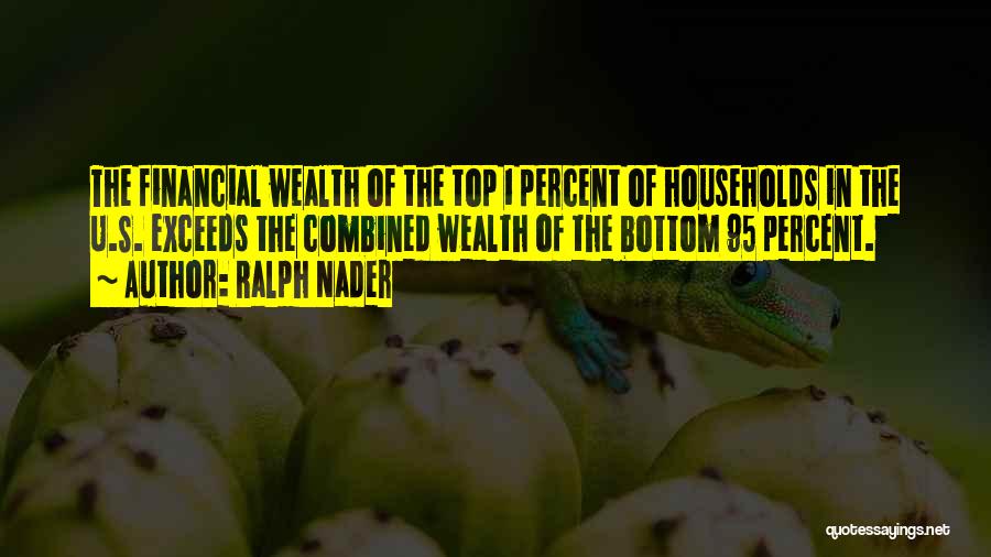 Ralph Nader Quotes: The Financial Wealth Of The Top 1 Percent Of Households In The U.s. Exceeds The Combined Wealth Of The Bottom