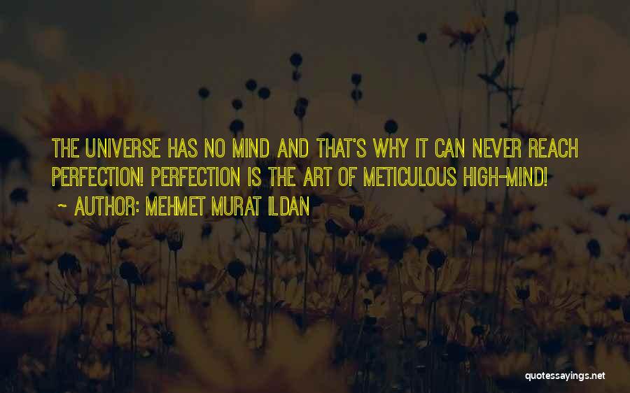 Mehmet Murat Ildan Quotes: The Universe Has No Mind And That's Why It Can Never Reach Perfection! Perfection Is The Art Of Meticulous High-mind!