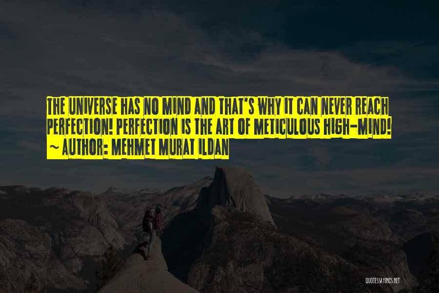 Mehmet Murat Ildan Quotes: The Universe Has No Mind And That's Why It Can Never Reach Perfection! Perfection Is The Art Of Meticulous High-mind!